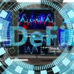DeFi Decentralized Finance Blockchain Technology in Data Center. 3D Render