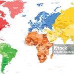 Highly detailed colored vector illustration of world map.