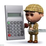 3d render of Sherlock using a calculator