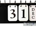 Close up view of calendar with selected date 31. December. New year concept.