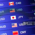 currency exchange, forex concept. usd/jpy usd/cny usd/hkd rates