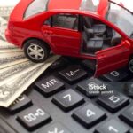 Car insurance, calculator and money