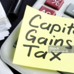 Capital gains tax cgt concept. Business documents and marker.
