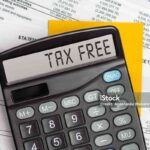 TAX FREE. On display of calculator is written TAX FREE