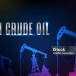 abstract background of blue wti crude oil stock market trading