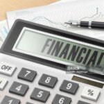calculator with the word financial on the display