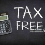 Tax Free message on chalkboard