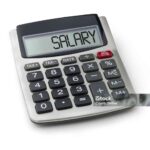 Calculator with the word salary on the display