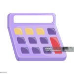 financial calculator cartoon icon isolated