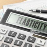 calculator with the word elasticity on the display