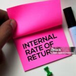 Internal Rate Of Return - IRR text on sticky notes isolated on office desk