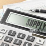 calculator with the word supply on the display