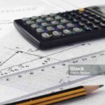 Engineering layout and drawings on a table