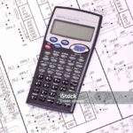 Detailed drawing of electrical circuits and calculator