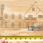 Man's Hand with Tape Measure on Wood House Elevation