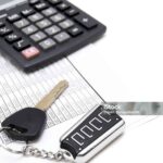 Calculator, keys from the car and documents.