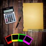 Lie on wooden floor office objects