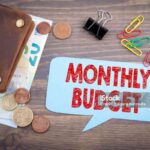 monthly budget. family income. profit and expense background