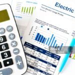 Home electricity expenses and bill statement document