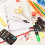Colorful school or college equipment. Education, office and creative concept.