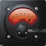 Analog Electrical Power Meter, detailed vector.