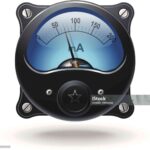 "Electronic analog VU signal meter. Amperemeter, voltmeter or similar."