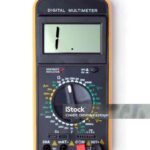 Digital multimeter isolated on white background